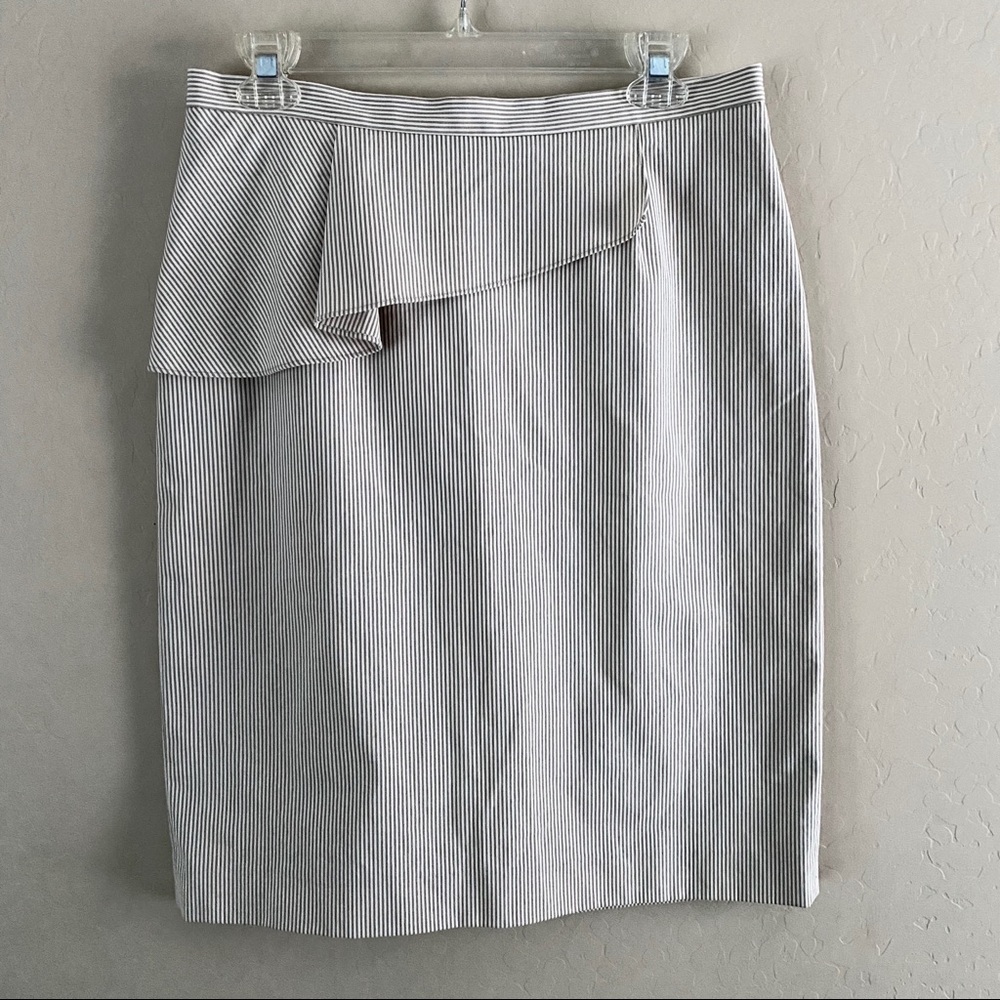 Antonio Melani Cream Striped Pencil Skirt Sz 8